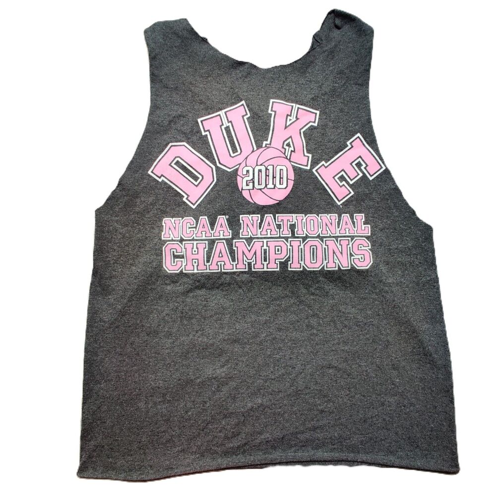 Duke Blue Devils 2010 NCAA Champions Women's Gray Pink DIY Customized Tank Top